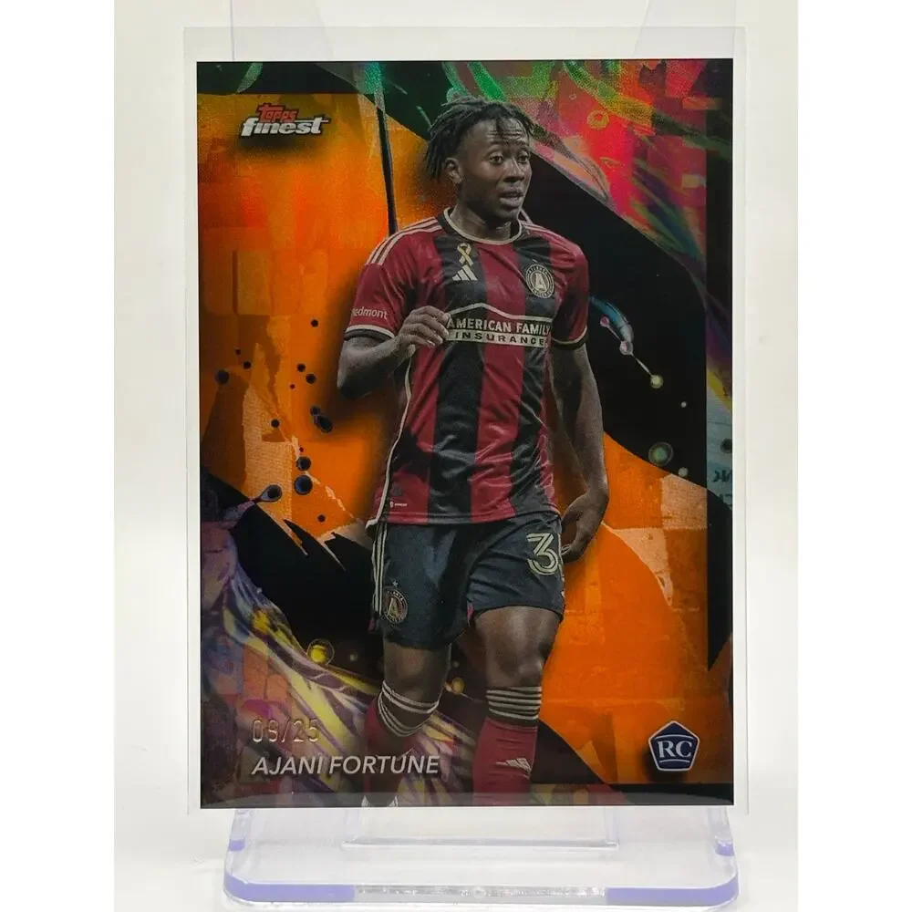 2024 Topps Finest MLS Ajani Fortune Rookie Orange Refractor 9/25 SP United RC - Picture 1 of 2